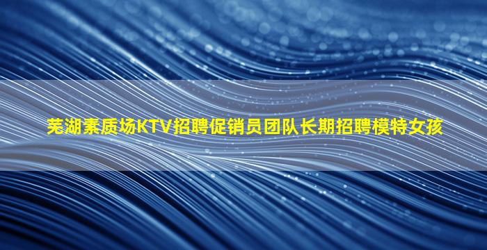 芜湖素质场KTV招聘促销员团队长期招聘模特女孩